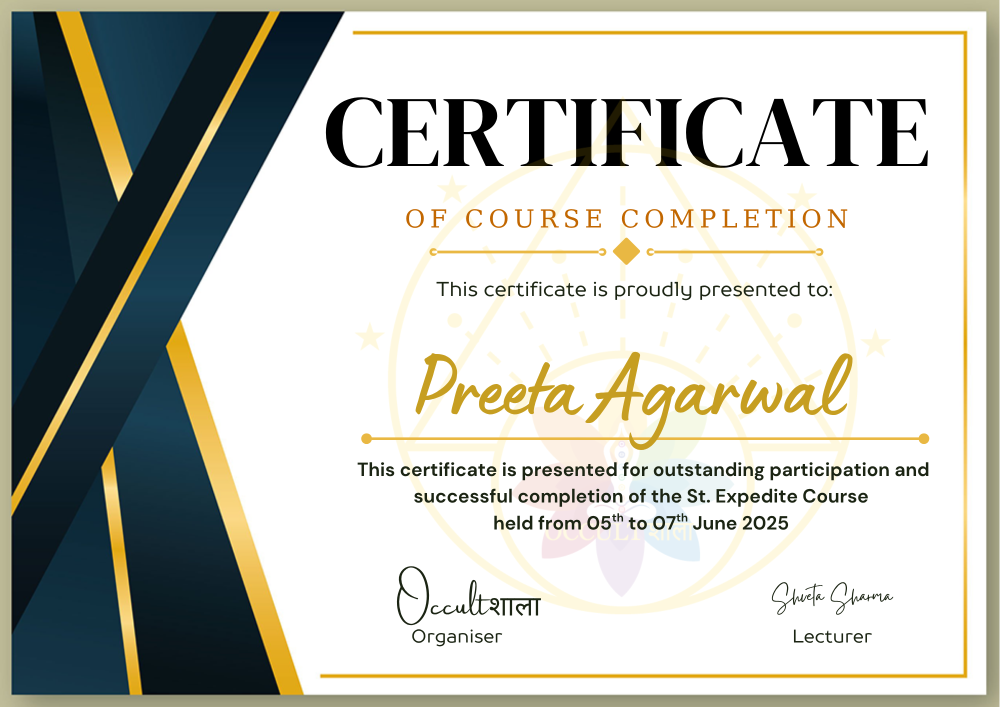 St. Expedite Course certificate