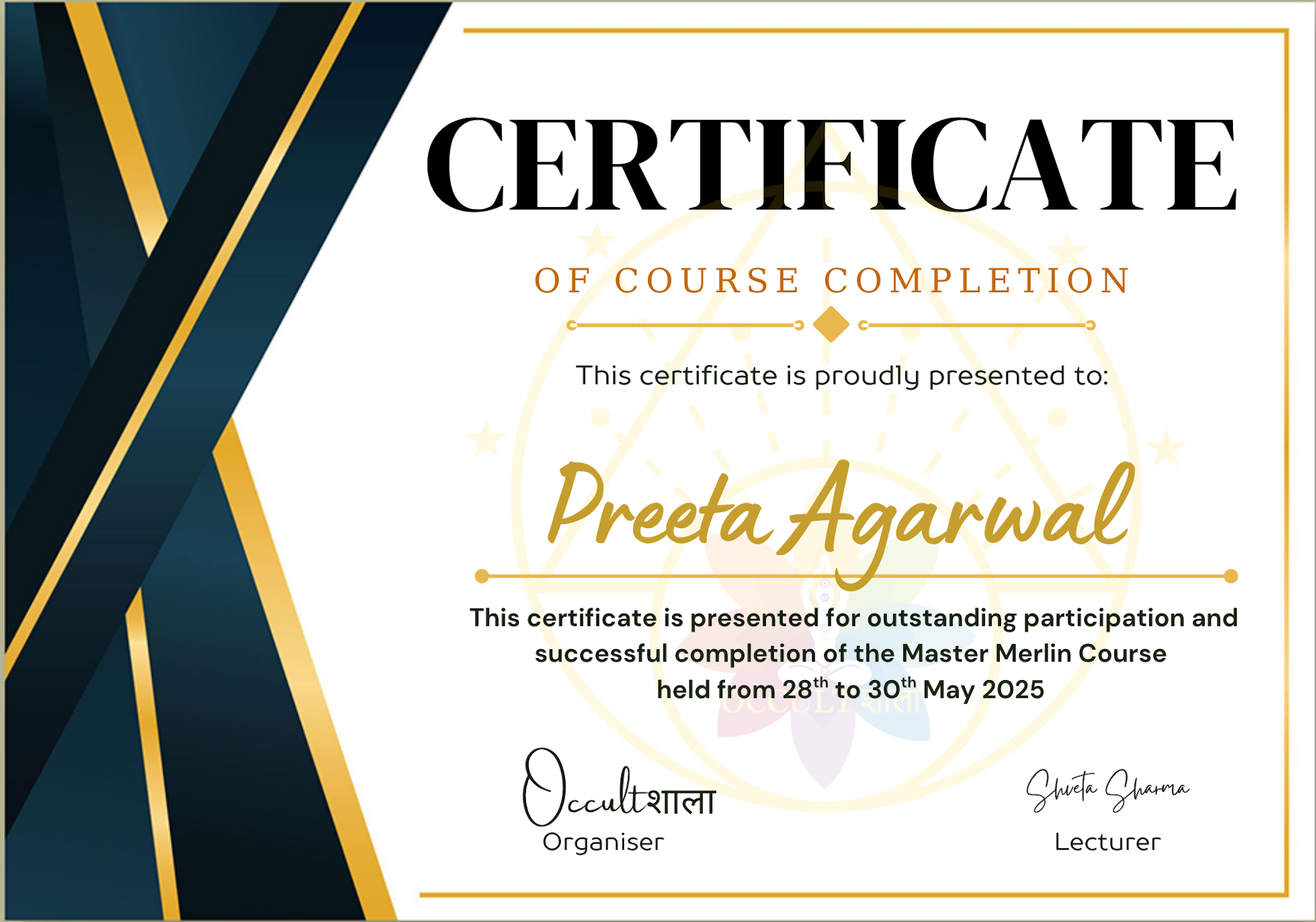 Master Merlin Course certificate